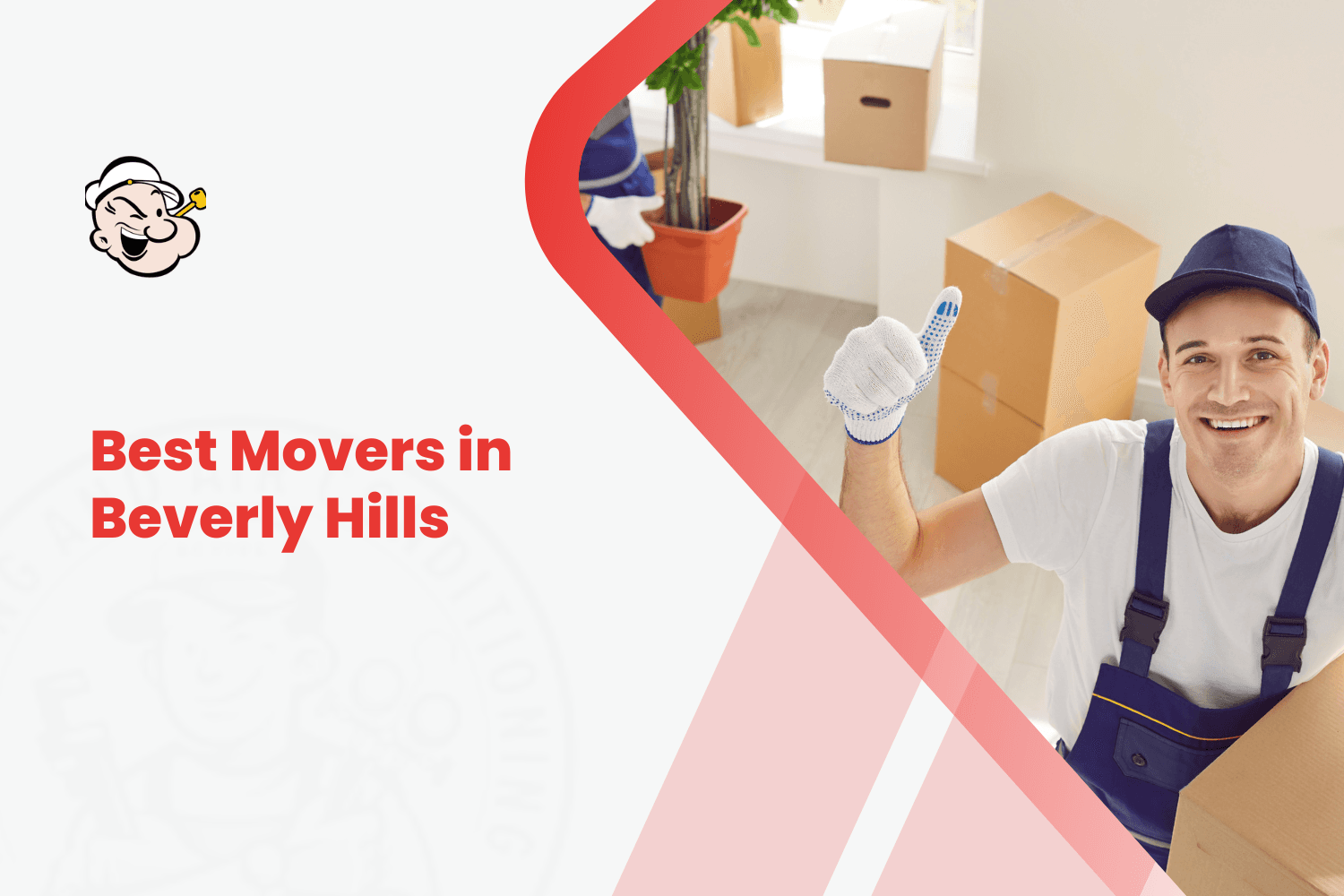 Smiling Beverly Hills mover giving thumbs up while carrying cardboard moving boxes