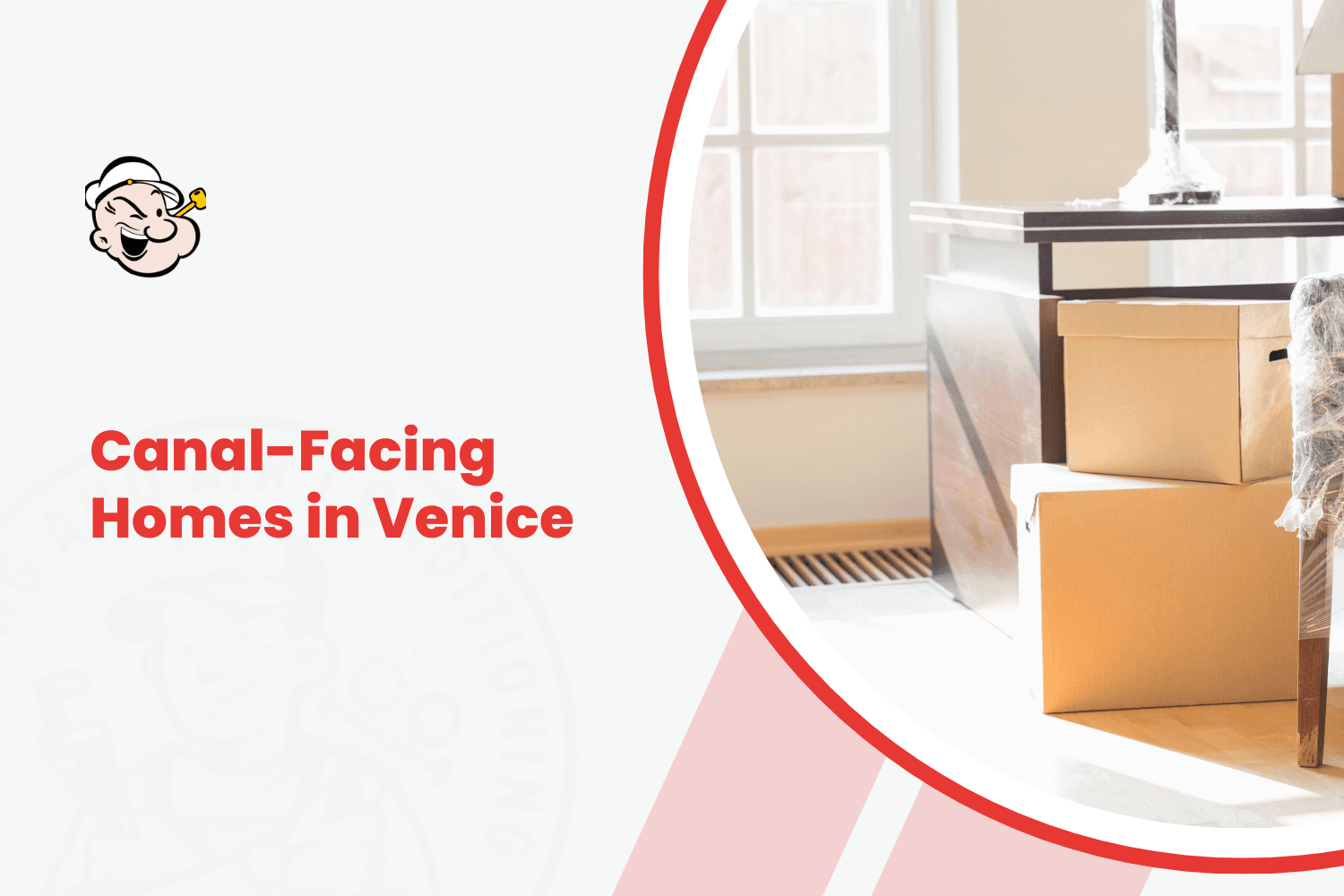 Cardboard moving boxes stacked in a bright room ready for Venice relocation