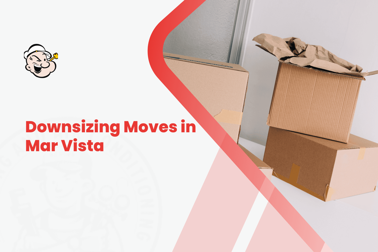 Cardboard moving boxes stacked in corner during Mar Vista downsizing move
