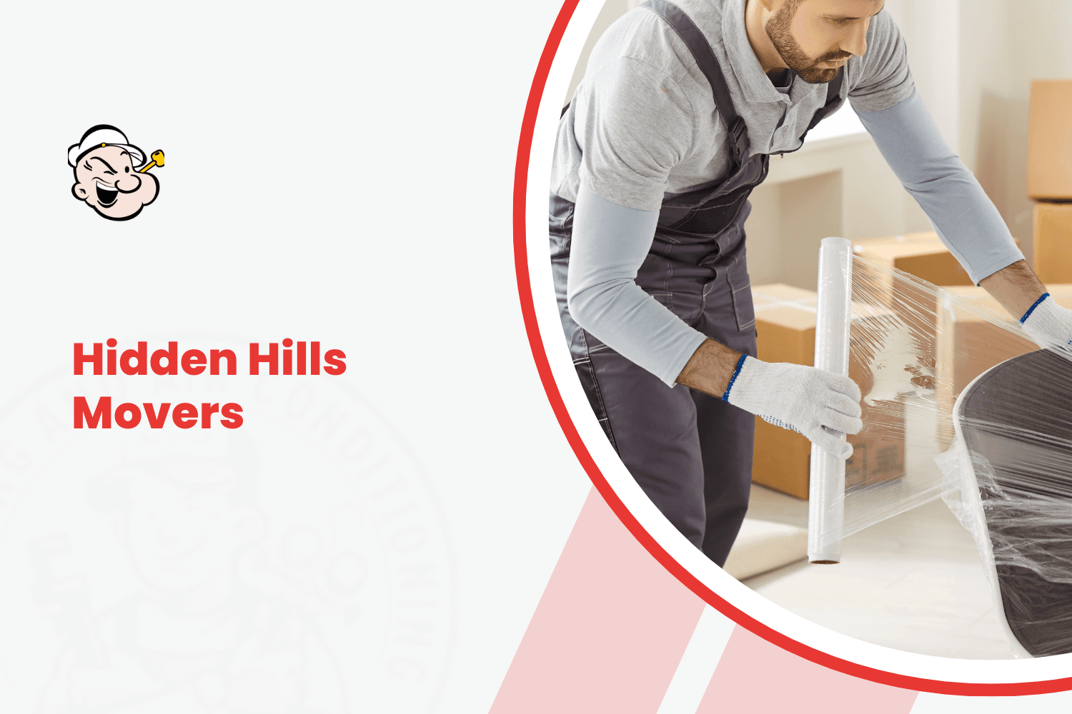Hidden Hills Movers professional wrapping furniture with stretch plastic wrap during relocation