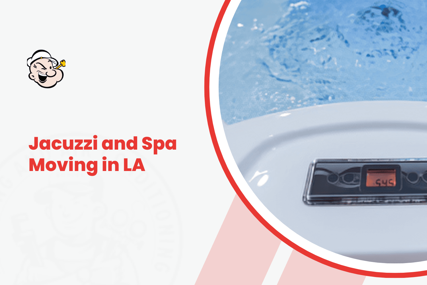 Jacuzzi hot tub control panel with bubbling blue water during LA spa move