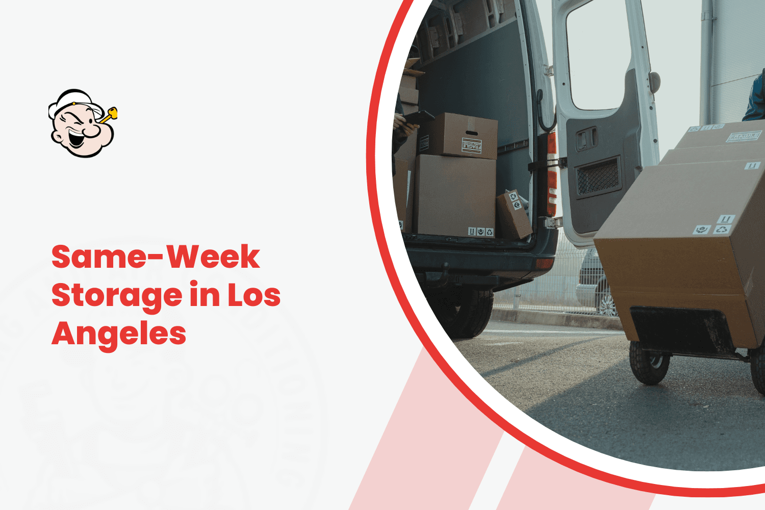 Movers loading fragile cardboard boxes into a van for same-week storage in Los Angeles