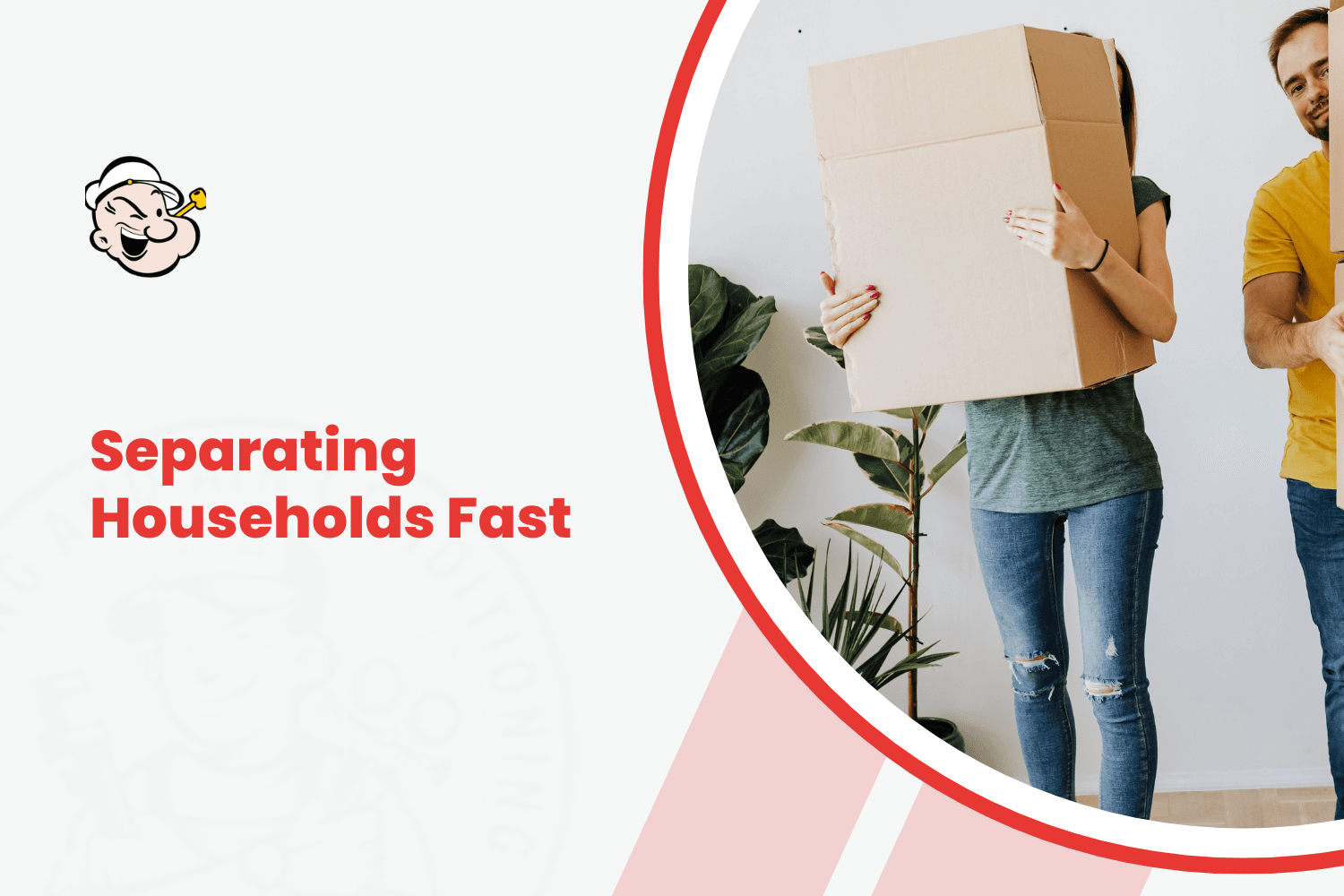 Couple carrying large cardboard moving box while separating households in Los Angeles